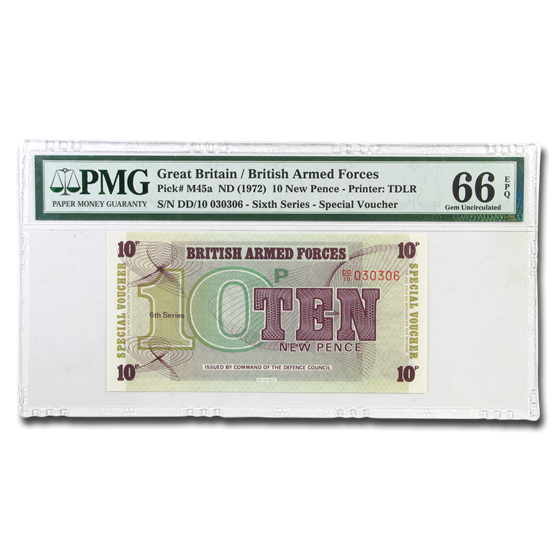 (1972) Great Britain/Armed Forces 10 New Pence CU-66 EPQ PMG (1972) Great Britain/Armed Forces 10 New Pence CU-66 EPQ PMG